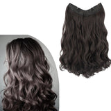 Maxbell Wavy Curly Natural Soft Synthetic Hair Pieces 17.7" for Women Dates Concerts Brown Black