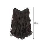 Maxbell Wavy Curly Natural Soft Synthetic Hair Pieces 17.7" for Women Dates Concerts Brown Black