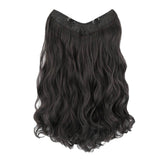 Maxbell Wavy Curly Natural Soft Synthetic Hair Pieces 17.7" for Women Dates Concerts Black