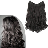 Maxbell Wavy Curly Natural Soft Synthetic Hair Pieces 17.7" for Women Dates Concerts Black