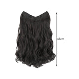 Maxbell Wavy Curly Natural Soft Synthetic Hair Pieces 17.7" for Women Dates Concerts Black