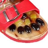 Maxbell Foot Massage Slippers with Natural Stone Summer Gifts Comfortable Adjustable 35 to 36