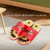 Maxbell Foot Massage Slippers with Natural Stone Summer Gifts Comfortable Adjustable 35 to 36