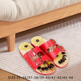 Maxbell Foot Massage Slippers with Natural Stone Summer Gifts Comfortable Adjustable 35 to 36