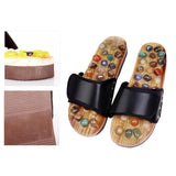 Maxbell Acupressure Massage Slippers for Adults Elderly Comfortable Black Adjustable 35 to 36