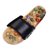 Maxbell Acupressure Massage Slippers for Adults Elderly Comfortable Black Adjustable 41 to 42