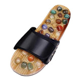 Maxbell Acupressure Massage Slippers for Adults Elderly Comfortable Black Adjustable 43 to 44