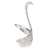 Max Creative Swan Table Kitchen Set Fruit Food Fork with Base Holder Set Silver