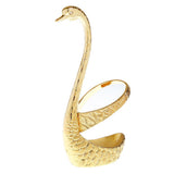 Max Creative Swan Holder Stylish Fruit Food Fork Spoon Holder Base 6 Fork Golden