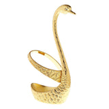 Max Creative Swan Holder Stylish Fruit Food Fork Spoon Holder Base 6 Fork Golden