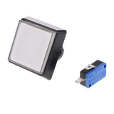 Max Rectangle Arcade Machine Game Button with led lamp illuminated White
