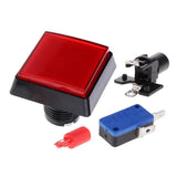 Max Rectangle Arcade Machine Game Button with led lamp illuminated Red