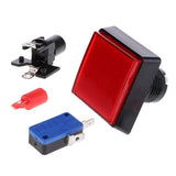 Max Rectangle Arcade Machine Game Button with led lamp illuminated Red