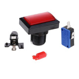 Max Rectangle Arcade Machine Game Button with Led Illuminated Push Button -Red