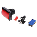 Max Rectangle Arcade Machine Game Button with Led Illuminated Push Button -Red
