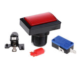 Max Rectangle Arcade Machine Game Button with Led Illuminated Push Button -Red