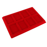 Max 8 Grid Velvet Frame Series Display Tray Coin Case for PCGS NGC Display -Red