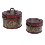Max 2PCS Vintage Wood Jewelry Box Necklace Bracelet Gift Storage Organizer Case