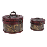 Max 2PCS Vintage Wood Jewelry Box Necklace Bracelet Gift Storage Organizer Case