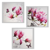 Max 3x Art Oil Painting Canvas Picture Flower Butterfly Wall Home Decor 50x50cm