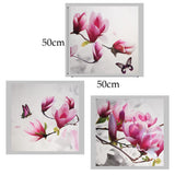 Max 3x Art Oil Painting Canvas Picture Flower Butterfly Wall Home Decor 50x50cm