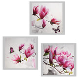 Max 3x Art Oil Painting Canvas Picture Flower Butterfly Wall Home Decor 50x50cm