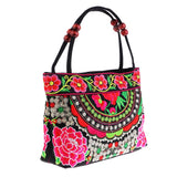 Max Embroidery Travel Shoulder Bag Double Faced Flower Handmade Women Bags #3