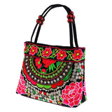 Max Embroidery Travel Shoulder Bag Double Faced Flower Handmade Women Bags #3