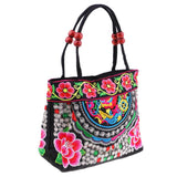 Max Embroidery Travel Shoulder Bag Double Faced Flower Handmade Women Bags #5