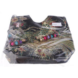 Max Handmade Peacock Embroidery Ethnic Travel Shoulder Bag Women Bags Black