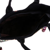 Max Handmade Peacock Embroidery Ethnic Travel Shoulder Bag Women Bags Black