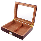 Maxbell Spanish Cedar Cigar Humidor W/ Humidifier Hygrometer Cigar Box Case Brown