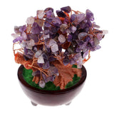 Max Mini Crystal Money Tree Bonsai Style Feng Shui Tree Home Office Decor Purple