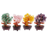 Max Mini Crystal Money Tree Bonsai Style Feng Shui Tree Home Office Decor Purple