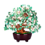 Max Mini Crystal Money Tree Bonsai Style Feng Shui Tree Home Office Decor Green