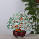 Max Mini Crystal Money Tree Bonsai Style Feng Shui Tree Home Office Decor Green