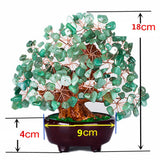 Max Mini Crystal Money Tree Bonsai Style Feng Shui Tree Home Office Decor Green