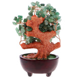 Max Mini Crystal Money Tree Bonsai Style Feng Shui Tree Home Office Decor Green