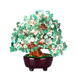 Max Mini Crystal Money Tree Bonsai Style Feng Shui Tree Home Office Decor Green
