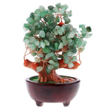 Max Mini Crystal Money Tree Bonsai Style Feng Shui Tree Home Office Decor Green