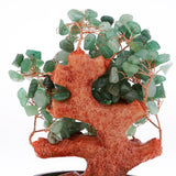 Max Mini Crystal Money Tree Bonsai Style Feng Shui Tree Home Office Decor Green