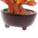Max Mini Crystal Money Tree Bonsai Style Feng Shui Tree Home Office Decor Yellow