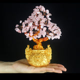 Max Crystal Money Tree Bring Wealth Luck Home Decor Birthday Gift 18cm Pink