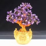 Max Crystal Money Tree Bring Wealth Luck Home Decor Birthday Gift 18cm Purple