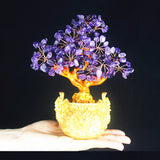 Max Crystal Money Tree Bring Wealth Luck Home Decor Birthday Gift 18cm Purple