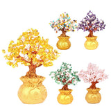 Max Mini Crystal Money Tree Bonsai Style Feng Shui Bring Wealth Luck Pink