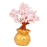 Max Mini Crystal Money Tree Bonsai Style Feng Shui Bring Wealth Luck Pink