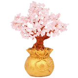 Max Mini Crystal Money Tree Bonsai Style Feng Shui Bring Wealth Luck Pink
