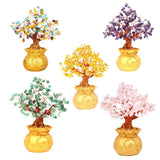 Max Mini Crystal Money Tree Bonsai Style Feng Shui Bring Wealth Luck Pink