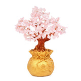 Max Mini Crystal Money Tree Bonsai Style Feng Shui Bring Wealth Luck Pink